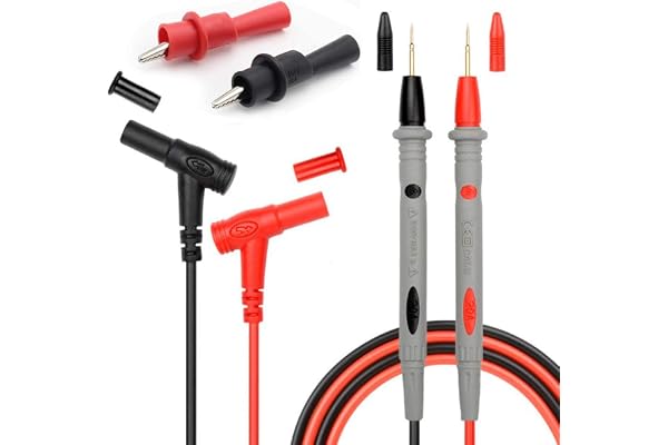 Greluma Multimeter Testkablar Kit Bananplugg med Push On Alligatorklämmor Precisionsvass Sonder Digitala Elektriska Testsonde