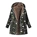 Produktbild Damen Winterjacke UFODB Frauen Hoodie Mantel Leinen Nationaler Stil Drucken Slim Fit Plus SAMT Mit Kapuze Freizeitjacke Coat Sweatjacke Outwear Trenchcoat M-5XL
