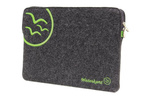Waterkant Deichkönig Zip Wollfilz Tasche für iPad Pro in Grau/Grün