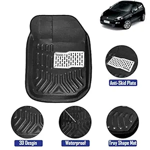 Kingsway 4D Car Floor Mats for Fiat Punto (Model Year : 2005-2019) (Black Color)