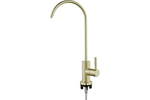 KEOKBON Grün-Goldene Küchenarmateur 304 rostfreier Stahl, 100% bleifreier Edelstahl Trinkwasserhahn, geeignet für die meisten Umkehrosmosegeräte oder Wasserfiltersysteme kein Luftspalt