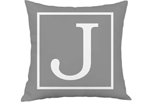 Hangood Alphabet Letter J Cushion Cover 18x18 Soft Plush Throw Pillow Covers 45cm x 45cm J