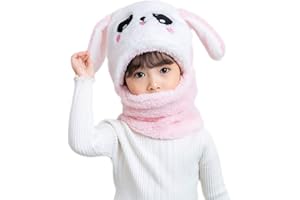 VVXXMO Cagoule d'hiver en peluche pour enfants - Motif panda - Épais et coupe-vent - Avec cache-oreilles