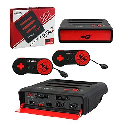 retro-bit Retro Bit Super Retro Trio 3 in 1 Console Red/Black, NES/SNES/Mega Drive PAL Version