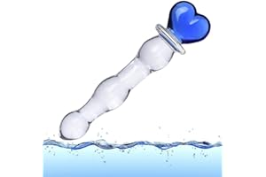 Marilia Artisanat Traditionnel Fait Main Tige de Verre Bleu en Forme de Coeur Couple Jouet Petite Amie Heureux Jouet