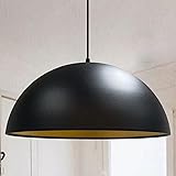 bamyum Lipeo Industrielle Pendelleuchte Schwarz Gold Metall Groß Ø50 cm, Hängelampe Industriell Lampe Vintage Hängeleuchte, R