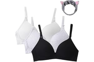 SUNVIVID Reggiseni per Ragazze Adolescenti in Cotone Traspirante Senza Cuciture Sportivo Intimo Top per Bambine 12-18 Anni Donna e Bambini - Confezione da 3/6
