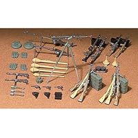 TAMIYA 35111 35111-1:35 Diorama-Set Deutsche Waffen Infanterie(24), Modellbau, Plastik Bausatz, unlackiert
