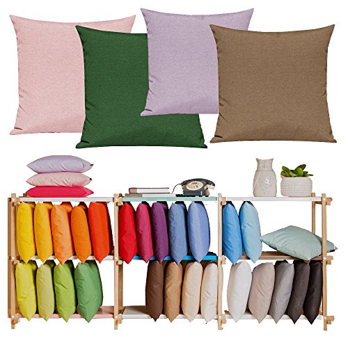 JEMIDI Kissenhülle 40cm x 40cm oder 50cm x 50cm 30 Farben!!!!!!!! Kissen Hüllen Hülle Kissenbezug Bezüge Bezug Deko Zier Sofakissen (Türkis, 40cm x 40cm) - 2