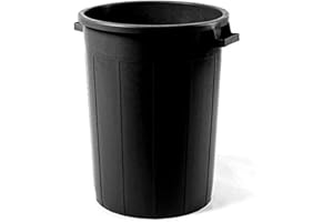 LoviStore Bidone da Giardino Con o Senza Coperchio, Capacità 50 70 100 120 Lt, Pattumiera Contenitore Rifiuti Spazzatura, Esterno, con Manici, in Plastica, Tino Mastello (100 Lt senza coperchio)