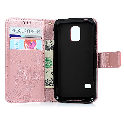 Samsung Galaxy S5 Mini Hardcase Galaxy S5 Mini Flip Hülle YOKIRIN Premium Ameisen Treffen Muster PU Leder Schutzhülle TPU Innenschale Wallet Case Brieftasche Flipcase Klapptasche Portemonnaie Handyhülle mit Karteneinschub Standfunktion und Magnetverschluß Rose Gold - 7