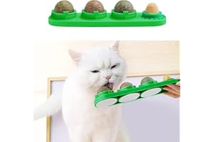 STARROAD-TIM Palline di Erba Gatta Giocattolo di Erba Gatta per Gatti Palline Commestibili Girevoli Palline Commestibili di Erba Gatta Autoadesive Sane Naturali Pulizia dei Denti Giocattolo di Menta