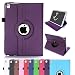 Produktbild iPad Air 2 Hülle, RC iPad Air 2 / iPad 6 360 drehende Smart Hülle PU Leder Abdeckung Gehäusedeckel für Apple iPad Air 2 Sleep / Wake (Lila)