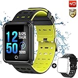CanMixs CM05 Montre Connectée SmartWatch IP68 Étanche Écran Tactile Bracelet Fitness Tracker Bracelet Activité avec Moniteur de fréquence Cardiaque Podomètre Compteur De Calories pour iOS Android