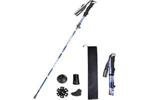 XDSP Bastoncino da Trekking, Bastoncino da Trekking Telescopico pieghevoli carbonioin Allu 7075 per Nordic Walking, Bastoncino da Trekking Telescopico Alluminio per Passeggiate all'Aria Aperta Trekking