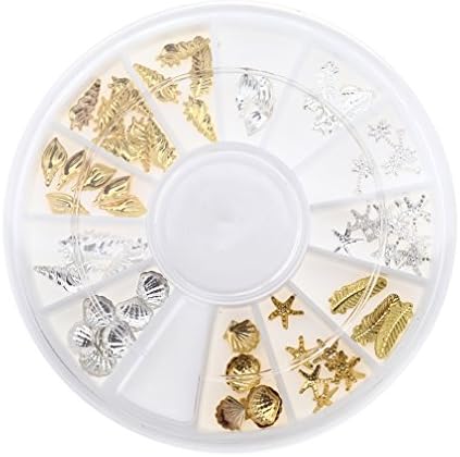 Alloy Nail Art DIY 3D Ocean Sea Shell Conch Studs Starfish Feather Decor Tips
