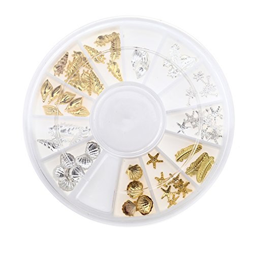 Alloy Nail Art DIY 3D Ocean Sea Shell Conch Studs Starfish Feather Decor Tips