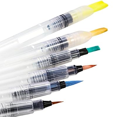 Magicfly- Pinceau à Réserve d'Eau,Stylo d'eau,Peinture d'Eau Brosse, Pinceau à eau, Peinture d'Eau Brosse, Artiste Pinceau pour aquarelle, Aquarelle Pinceau,Lot de 6 unités
