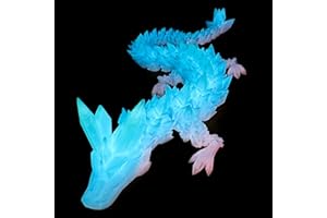 XPJBKC 3D Printed Dragon Large, 24 Inches 3D Dragons, dragon Fidget Toy, Articulated dragon, Fidget Toy for Home Office Decor (Rainbow Nightlight)