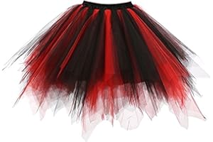 Ancokig Tutu Femme Jupes Années 50 Court Vintage Tulle Jupon Jupe Ballet