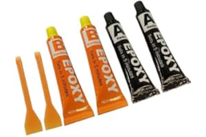 REDIFY tablecloths4u - Set da 2 tubetti di resina epossidica adesiva, 2 indurenti, 2 spatole in plastica, da usare con metallo, vetro, plastica e ceramica