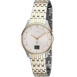 Armbanduhr - Damen Funk Funkuhr Edelstahl bicolor vergoldet Damenuhr Datum