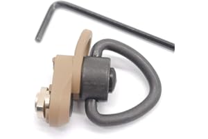 TRIROCK Sling Swivel Heart-Shape Loop with FDE color Push Button QD Base & Sling Mount with a Hole for Snap Clip Hook Spring