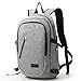 Produktbild Joyousac Leinwand Laptop Rucksack, Seesack schlanke wasserdicht College School, umweltfreundliche Geschäftsreisen sollte mit USB-Ladefunktion Port grau Tasche