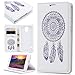 Produktbild VertTek Hülle Leder für Samsung Galaxy S5 Individuell Traumfänger Mandala Case Flip Bookstyle Cover Folio Weich Silikon Backcover Standfunktion Schutz Etui Stilvoll Wallet Kartenfach Fall Metall Magnet Closure Hochwertigen Full Body Protector