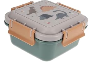 Tutete Caja Almuerzo Infantil Pequeña 380ml - Fiambrera Escolar, Apta para Microondas y Lavavajillas, Cierre Hermético, Ideal para Parque o Colegio, 100% Libre de BPA | Dinos World