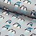 Produktbild Stoff Nano Softshell Sheldon Pinguine petrol türkis - 50cm x 150cm