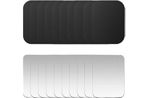 xinxinlovee 20 Stück Metallplättchen Selbstklebend Set, 40mm Metallplatte für Magnete Dünn Metallscheiben, Schwarz und Silber Metall Platte Kompatibel mit Magnet kfz Handyhalter (Rechteckig)
