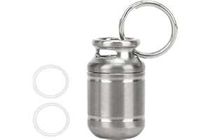 plplaaoo Portapillole Portatile,Mini Portapillole, Porta Medicinali in Lega di Titanio, Magazzino Pillole Impermeabile con Portachiavi, Porta Pillole di Primo Soccorso per Sport all'Aria Aperta