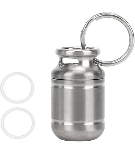 Portapillole Portachiavi In Titanio Puro, Impermeabile, Con 3 Scomparti, 21x93 Mm, Per Viaggi E Outdoor