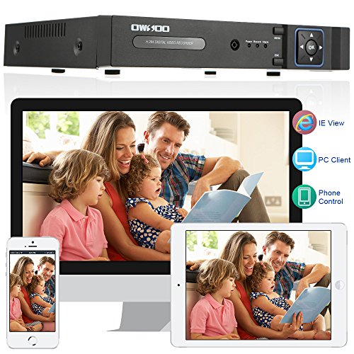 OWSOO 4CH AHD 1080N/720p 1500TVL CCTV Überwachung DVR Security System HDMI P2P Onvif Netzwerk Digital Video Recorder, 1 TB Festplatte, 4 * 720P Outdoor/Indoor Infrarot-Bullet-Kamera + 4 * 60ft Kabel - 5