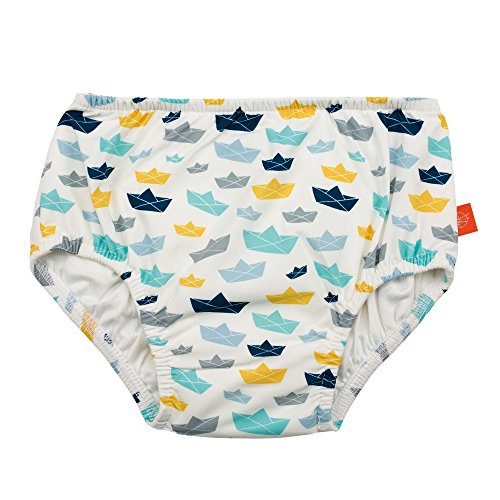 Preisvergleich Produktbild LÄSSIG Baby Schwimmwindel Badewindel wiederverwendbar waschbar Auslaufschutz Junge Mädchen UV-Schutz 50+ / Splash & Fun Baby Swim Diaper, Paper Boat, 12 Monate, mehrfarbig