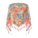 GreatestPAK Damen Schal Lace Openwork Stickerei Quaste Mesh Mode Scaves gedruckt Wraps