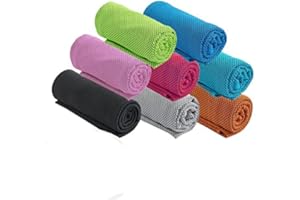 Akemaio Panno rinfrescante, confezione da 8 panni refrigeranti per il collo in microfibra, panni refrigeranti morbidi e traspiranti, per yoga, golf, palestra, corsa, allenamento, fitness
