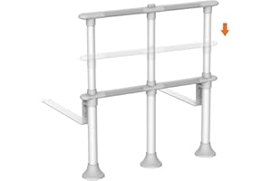 ‎HEUFFE Heuffe Bettgitter Rausfallschutz Senioren mit Bein，Bett Haltegriff Aufstehhilfe für Ältere Erwachsene，Sicherheit Bettgeländer，Höhenverstellbarer Bettschutzgitter Pflegebett für Behinderte