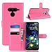 Produktbild Obamono Fall für LG V50 ThinQ 5G, [Zusätzlicher Kartensteckplatz] [Portemonnaie] PU-Leder-TPU-Gehäuse Mobiltelefonhülle [Fallschutz] Abdeckung für LG V50 ThinQ 5G, Rosy