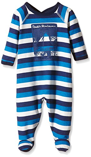 Petit Bateau Baby-Boys Santon Striped Footies, Multicoloured (Medieval/Geranium/Lait), 3-6 Months (Manufacturer Size:6 Months)