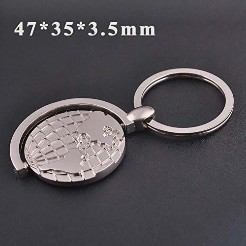QJONKE 6 pieces Alloy KeyRing Globe shape Keychain Pendant