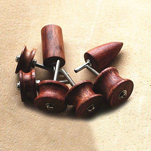 Hrph 7PCS New Leder Burnisher Slicker Holzkante Craft-Werkzeug-Satz Ebony Multi-size Kit Pointe - 2