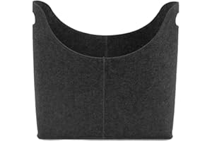 HEMORE Firewood Basket, Foldable Felt Wood Carrier for Firewood, Fireplace Storage Bag, Log Carrier Holder, Magazine Storage Rack Storage Basket for Indoor Outdoor (Black)