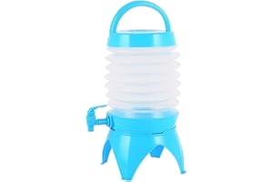 Youning Faltbarer Getränkespender 5,5L Saftspender Limonadenspender mit Ständer & Wasserhahn Faltbar Wasserspender mit Zapfhahn Getränke Spender für Limonaden, Säfte und Schorlen (Blau)