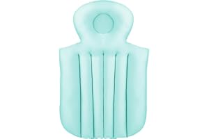AUNAEYW Full Body Bath Pillow for Bathtub, Bath Pillows for Tub Full Body Mat 3D Air Mesh & Quick Drying Ergonomic Headrest Cushion (Blue Short WITHOUT Suction Cups, 63.5cm*37cm)