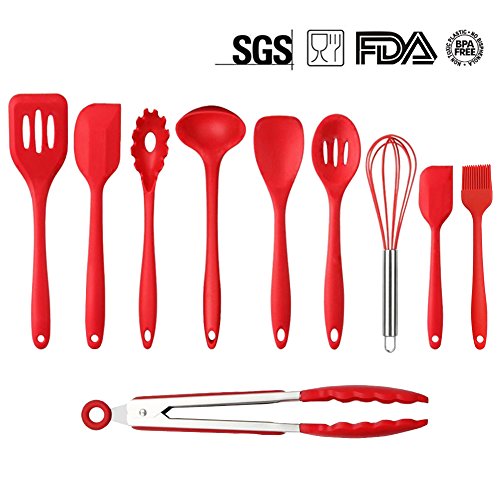 10 Kochen Tools Set, aigumi Küchenutensilien aus Silikon Kochutensilien hitzebeständig Antihaft ungiftig leicht zu reinigen … - 2