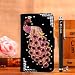 Produktbild Locaa(TM) For Microsoft Lumia 950XLXL Nokia Lumia950XL 3D Bling Pfau Case + Griffel + Anti Dust plug Deluxe Luxus Perlen Diamant niedlich Schöne Retro Card Holder Wallet Protection Hülle - [Pfau Serie] Schwarzes Holster - Lila Pfau