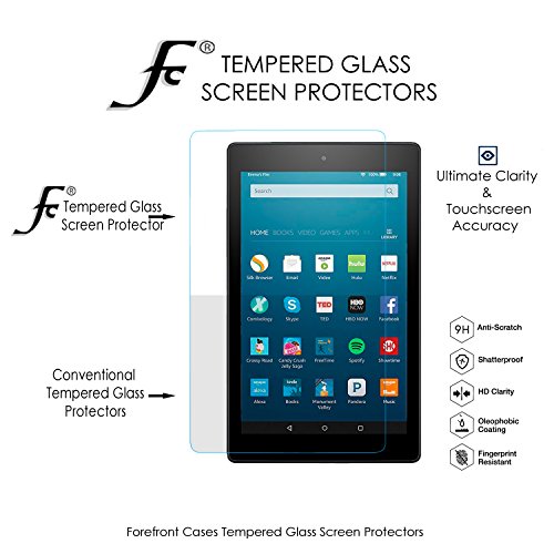 Forefront Cases® [HD KLARHEIT] Gehärtetes Glas Bildschirm Schutz Protektor Folie für Das neue Fire HD 8 (8-Zoll-Tablet, 7. Generation – 2017) / Amazon Fire HD 8-Tablet, 20,3 cm (8 Zoll) (6. Generation 2016) [ULTRA DÜNN nur 0.3mm] - 2