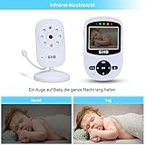 GHB Babyphone 2,4 GHz Babymonitor Drahtloser Digitalkamera 2,4 Zoll LCD Display mit Nachtlicht Gegensprechfunktion und Temperatur - 6